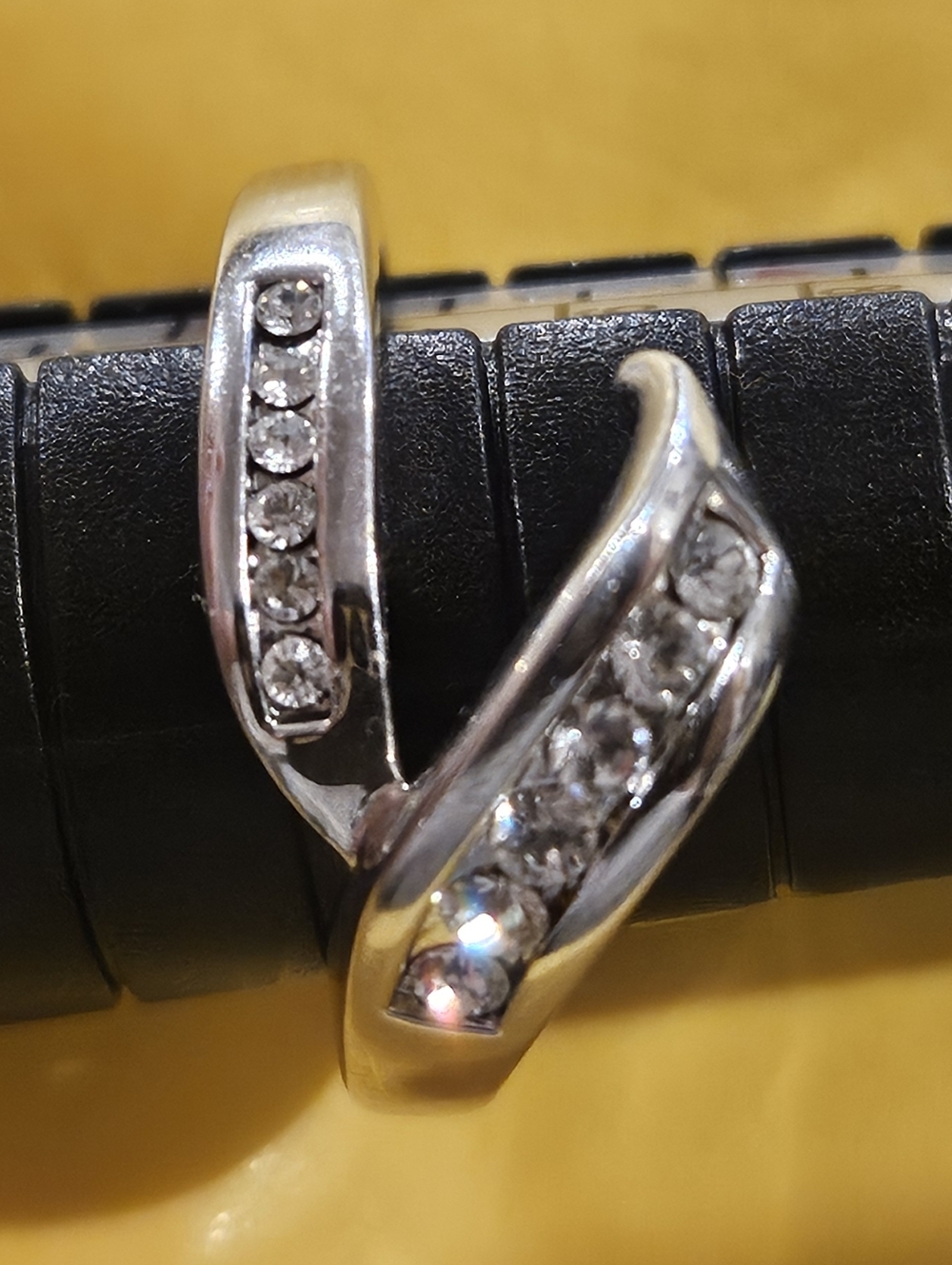 Silver-Tone Crystal Twist Ring - Silver Tone